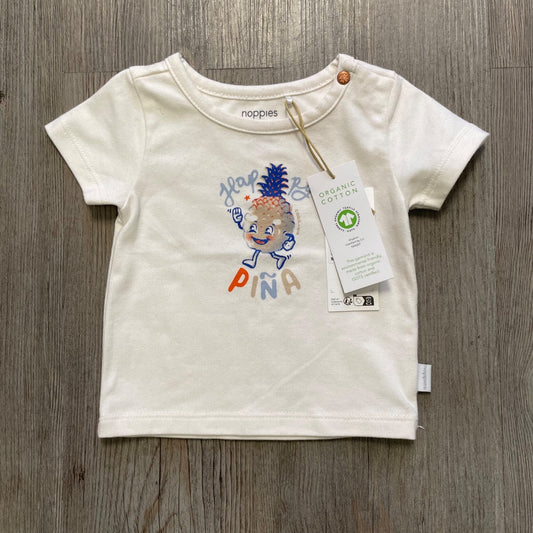 Whisper White Noppies Girls Tee, 1-2M