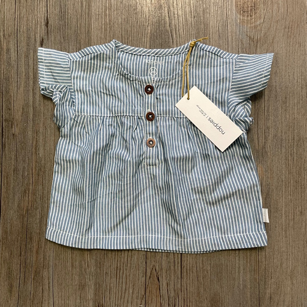 Stripe Pattern Noppies Girls Top Mofador SSL, 1-2M