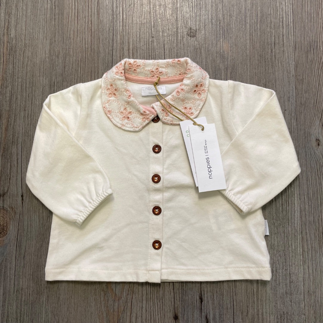 Whisper White Noppies Girls Blouse Moroni LS, 1-2M