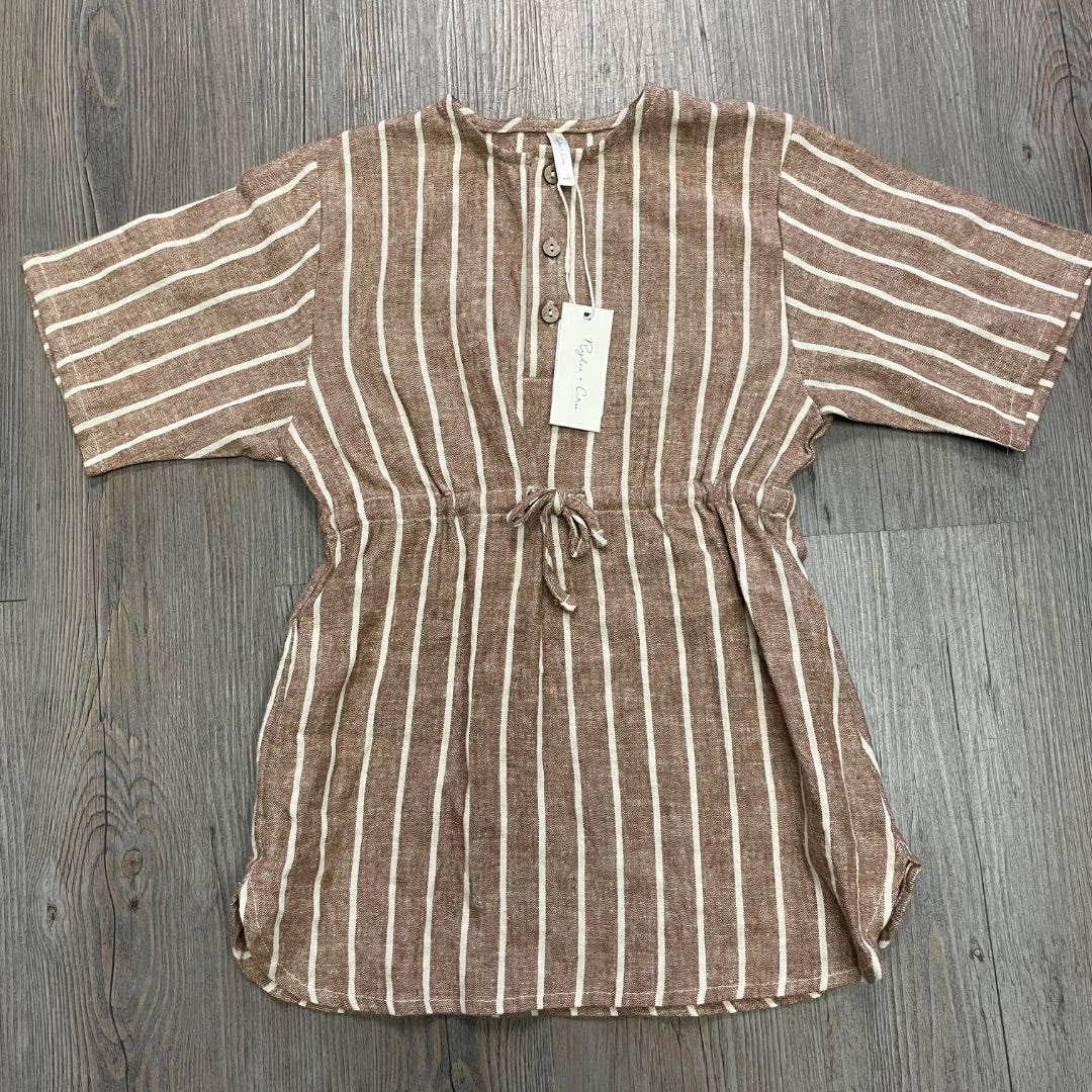 Cedar Pinstripe Rylee+ Cru Eleni Dress, 4-5Y