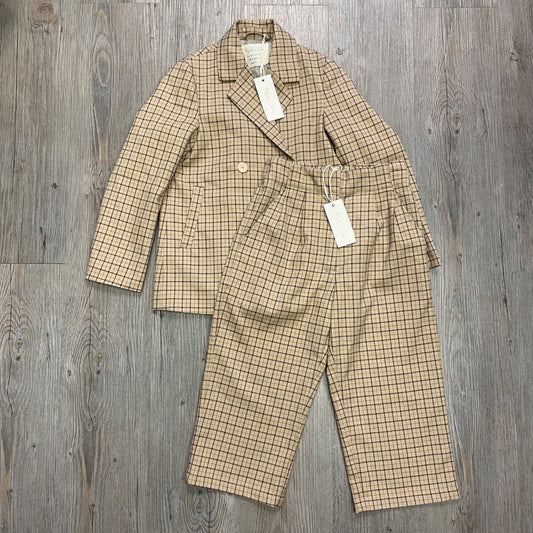 Autumn Plaid Rylee+ Cru Double Breasted Suit Set, 4-5Y