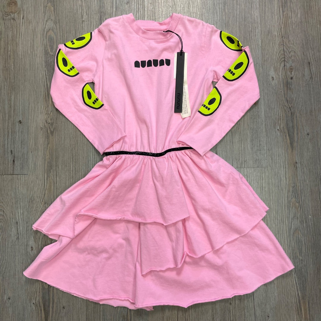 Pink NUNUNU LS Dress, 6-7Y