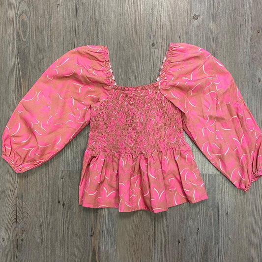 Pink,Floral F4A LS Top, 6Y