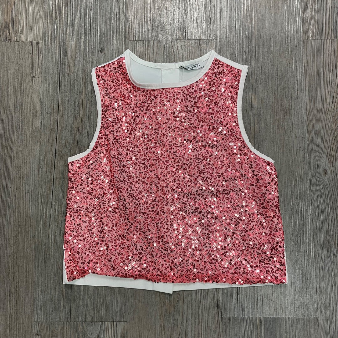 Red Sequin  Tank Top, 7-8Y