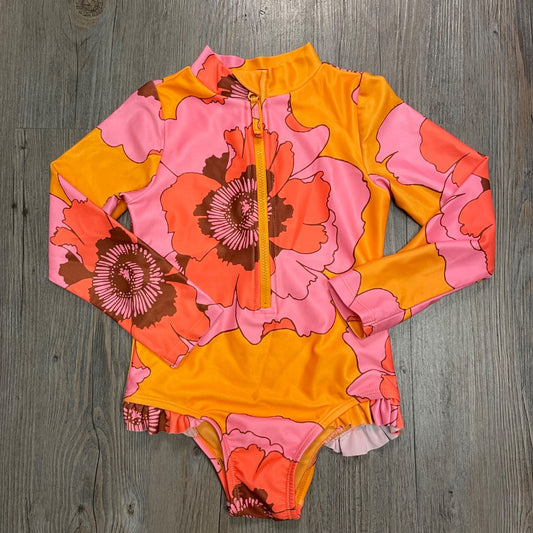 Floral Gap LS Bathing Suits 4Y