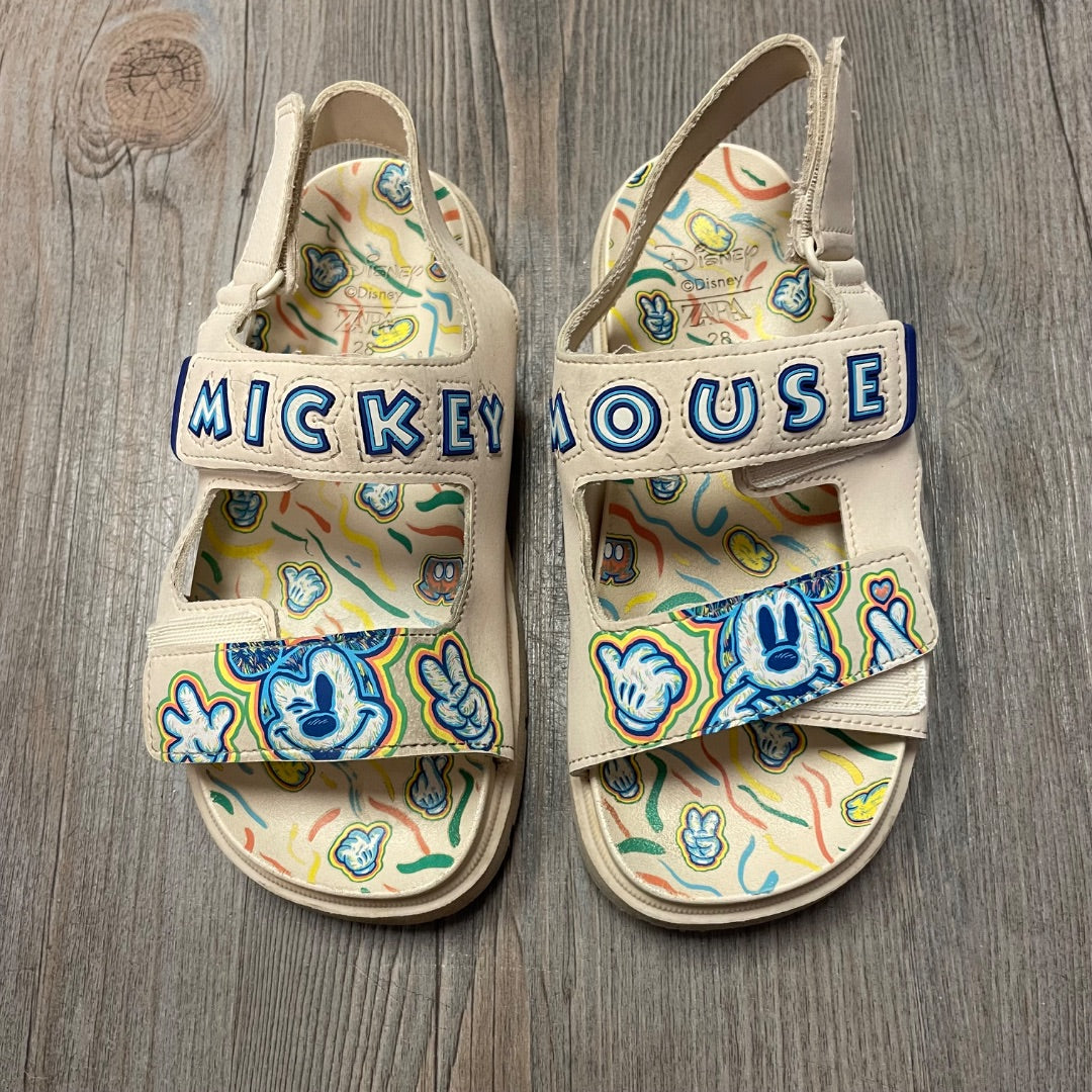 Mickey Print Zara Velcro Sandals, 10T