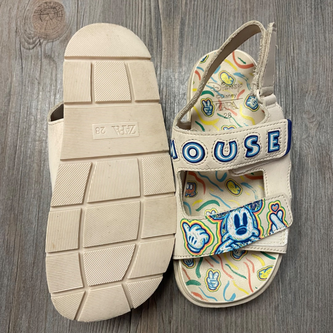 Mickey Print Zara Velcro Sandals, 10T