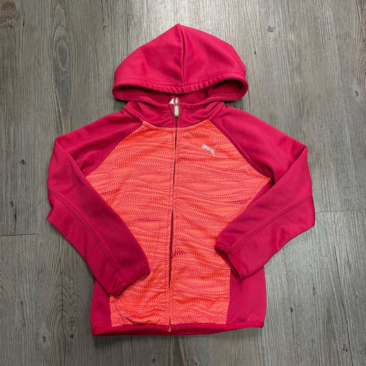 Red, Orange Puma Zip hooded Jacket, 6Y