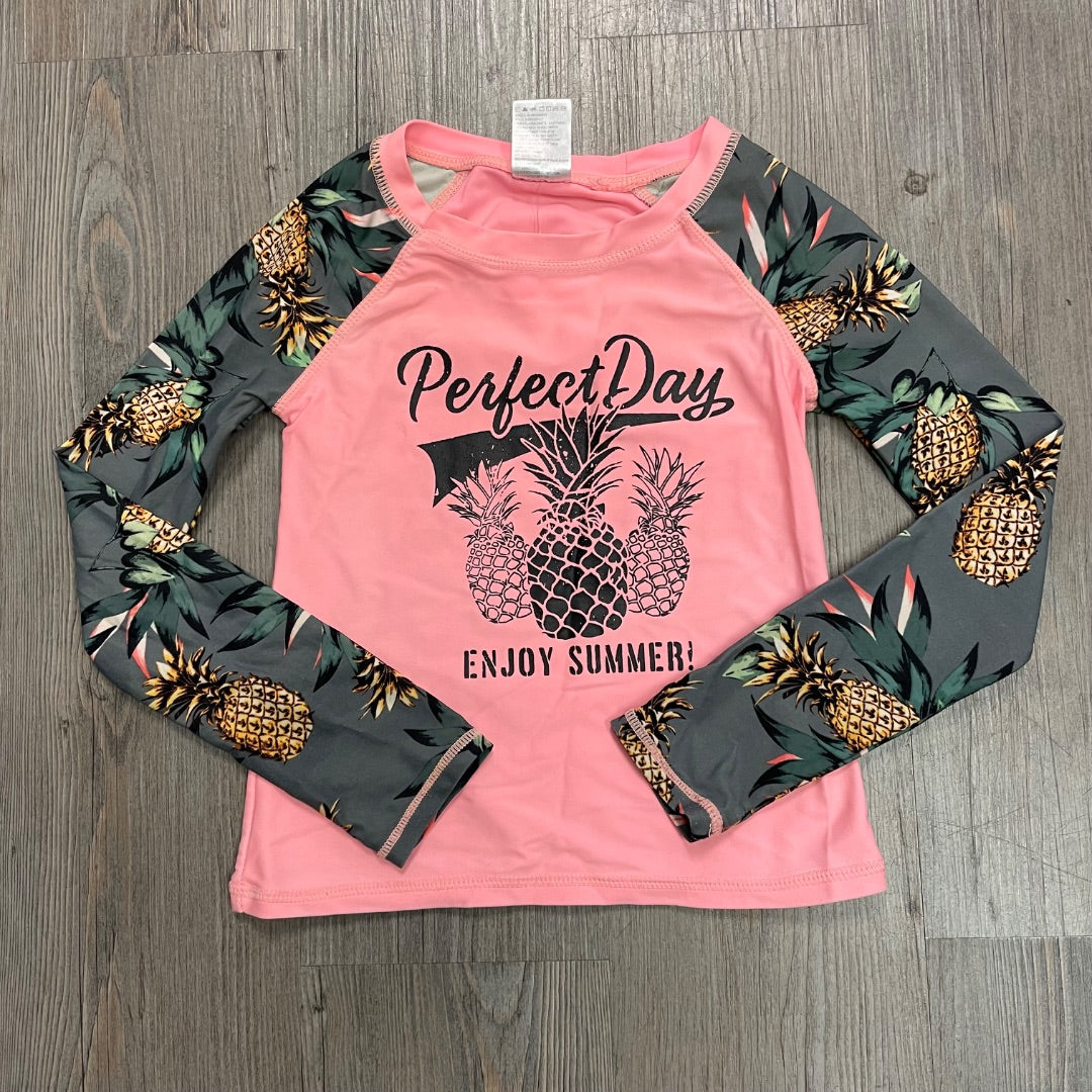 Fruit Print  LS Rash Guard, 6-7Y