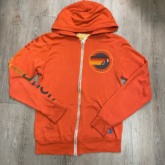 Orange Aviator Nation Zip Hoodie, Small