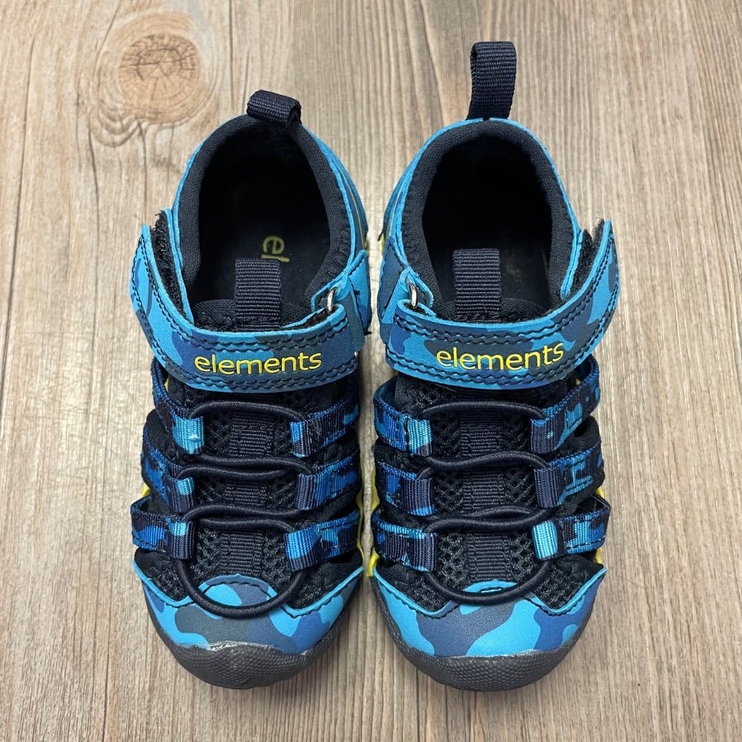 Blue Camo Elements Sandals, 6-7T