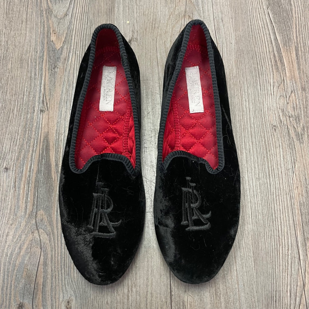 Black  Ralph Lauren Velvet Shoe, 7.5Y