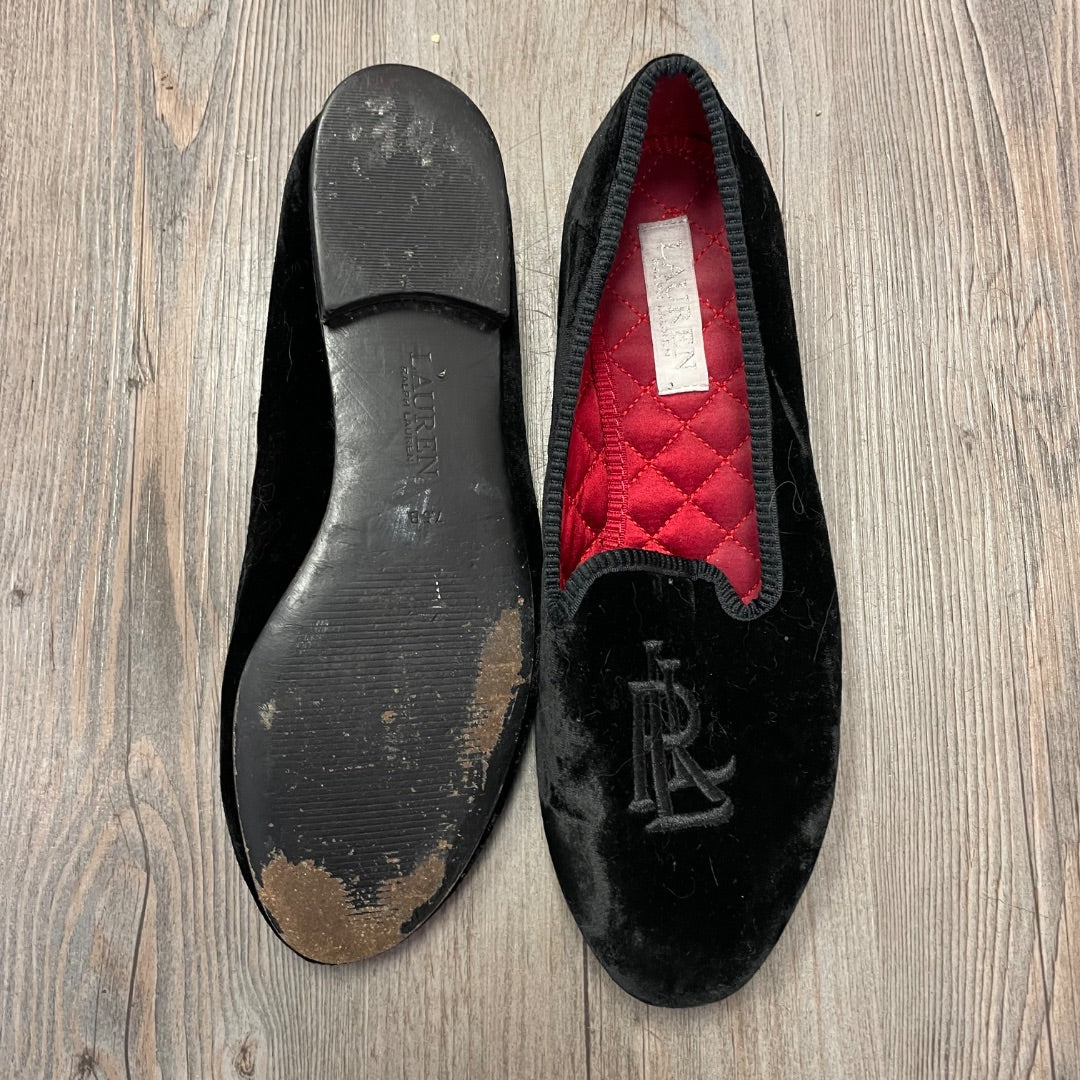 Black  Ralph Lauren Velvet Shoe, 7.5Y