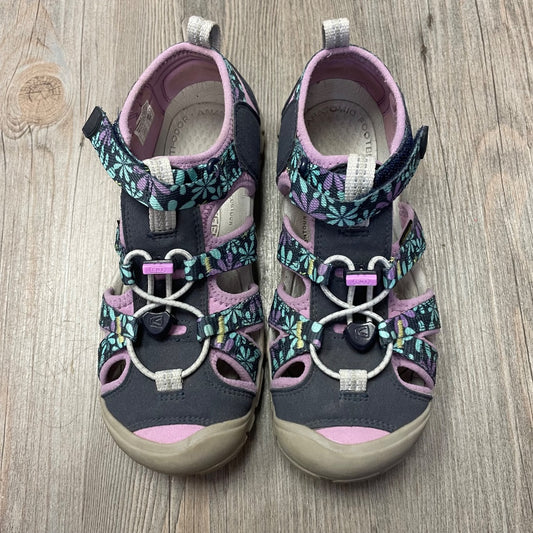 Purple Floral Keens Sandals, 3Y
