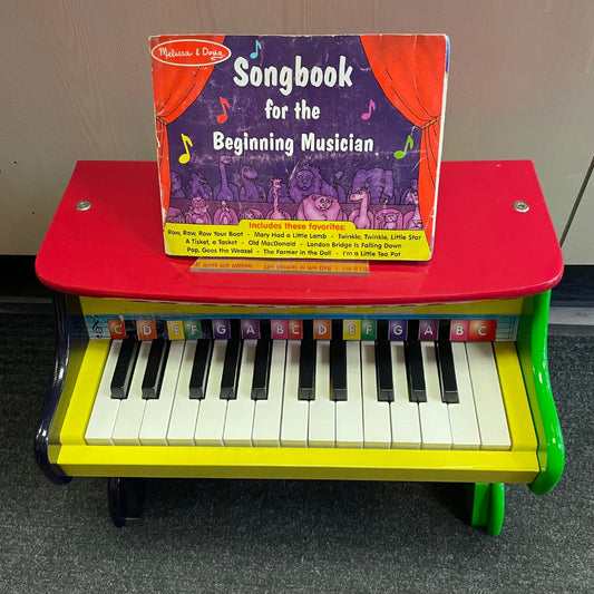 Multi Colour M&D Mini Wooden Piano, 3-5Y