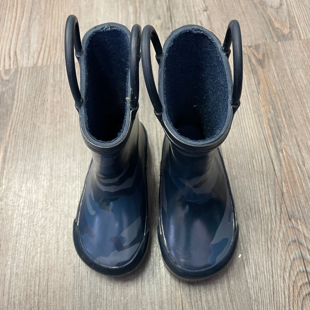 Camo Blue  Rain Boots, 5T