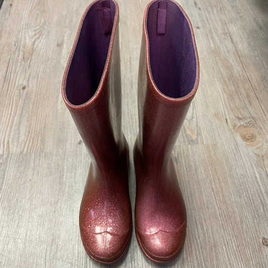 Glitter Pink  Rain Boots, 12Y