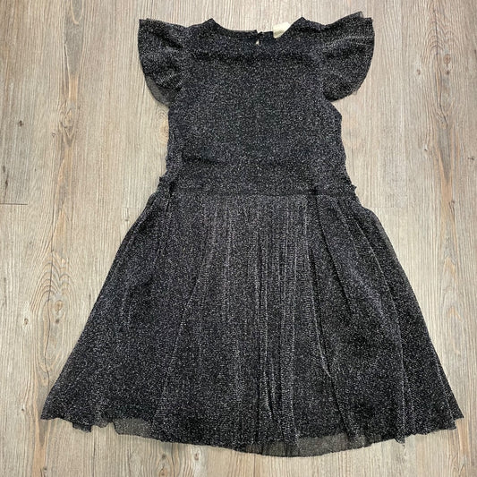 Black Zara Lined Glitter Dress, 8Y