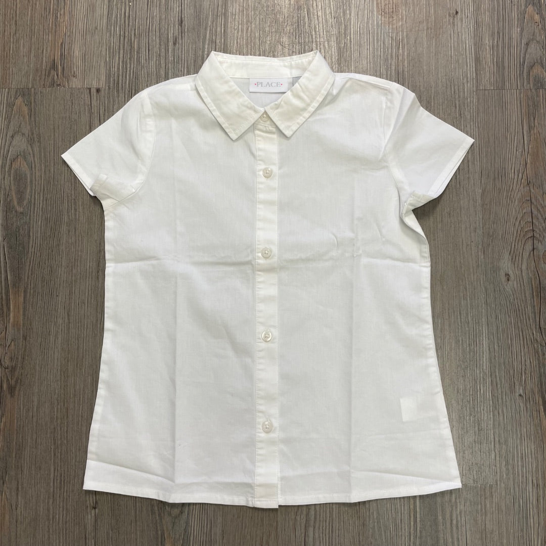 White Childrens Place SSL Shirt, 7-8Y