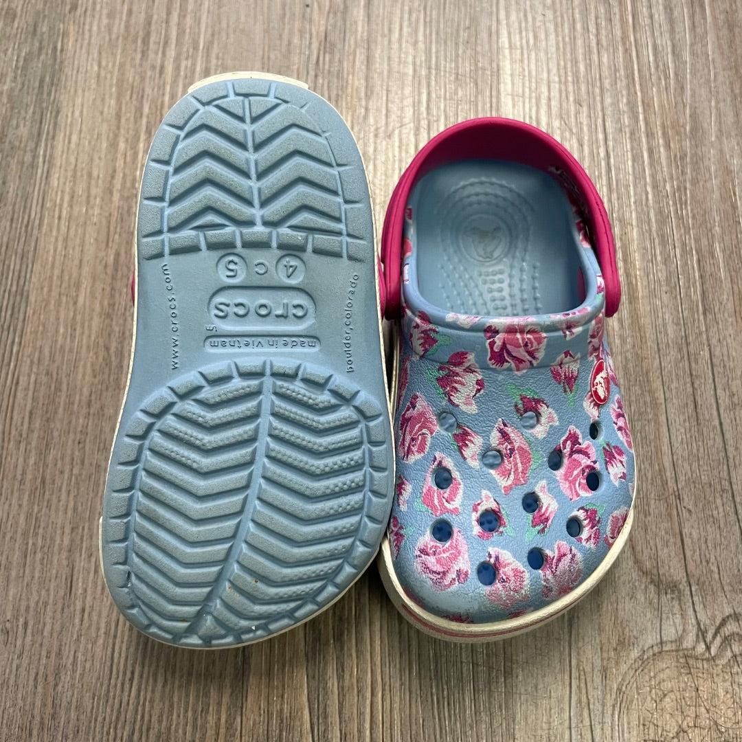 Floral Crocs Sandals Clog, 4-5T