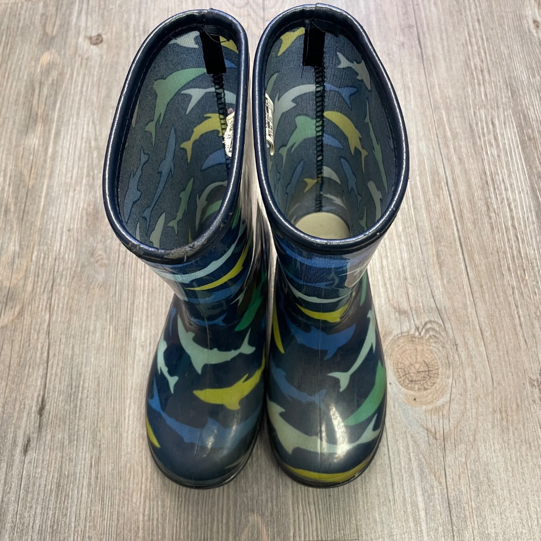 Shark Print Carters Rain Boots, 11Y