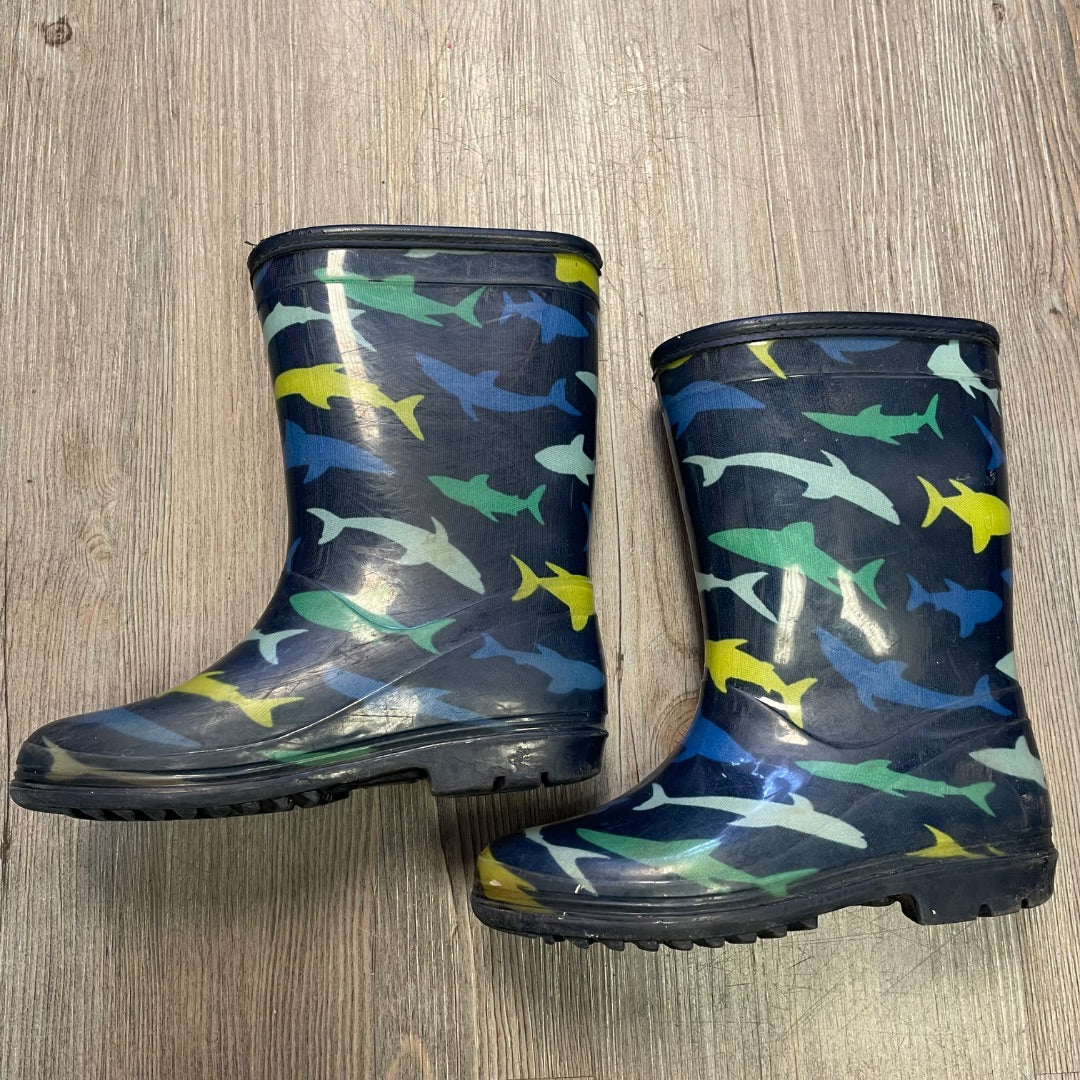 Shark Print Carters Rain Boots, 11Y