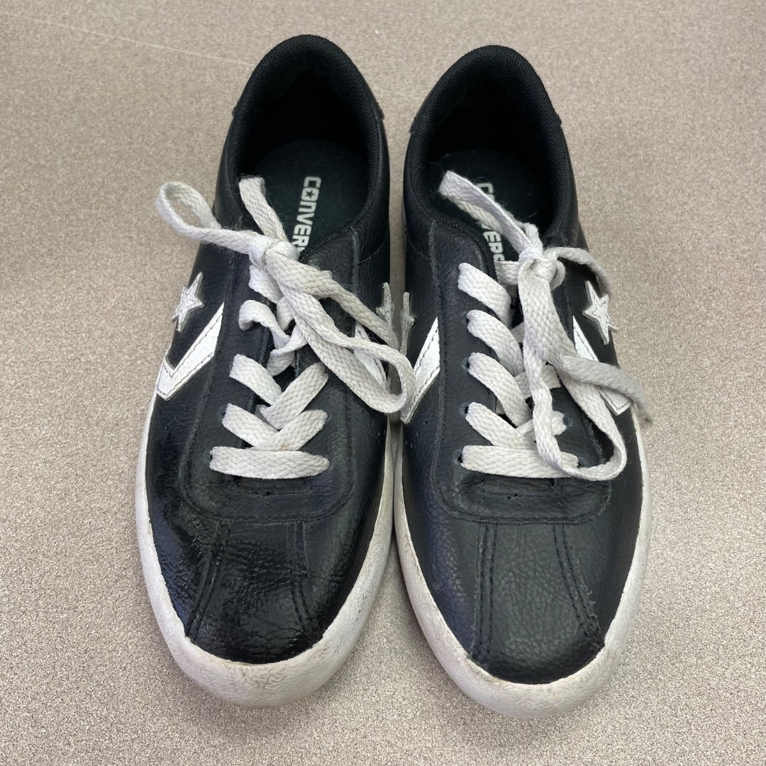 Black ,White Converse LeatherLace Up Sneaker, 13Y