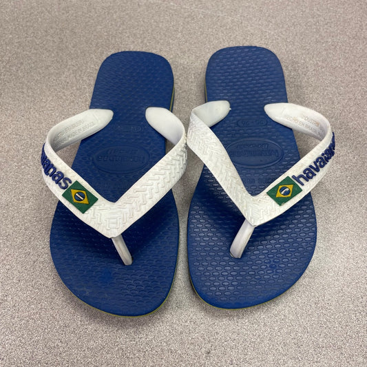 Navy, White Havaianas Flip Flop, 9-10T