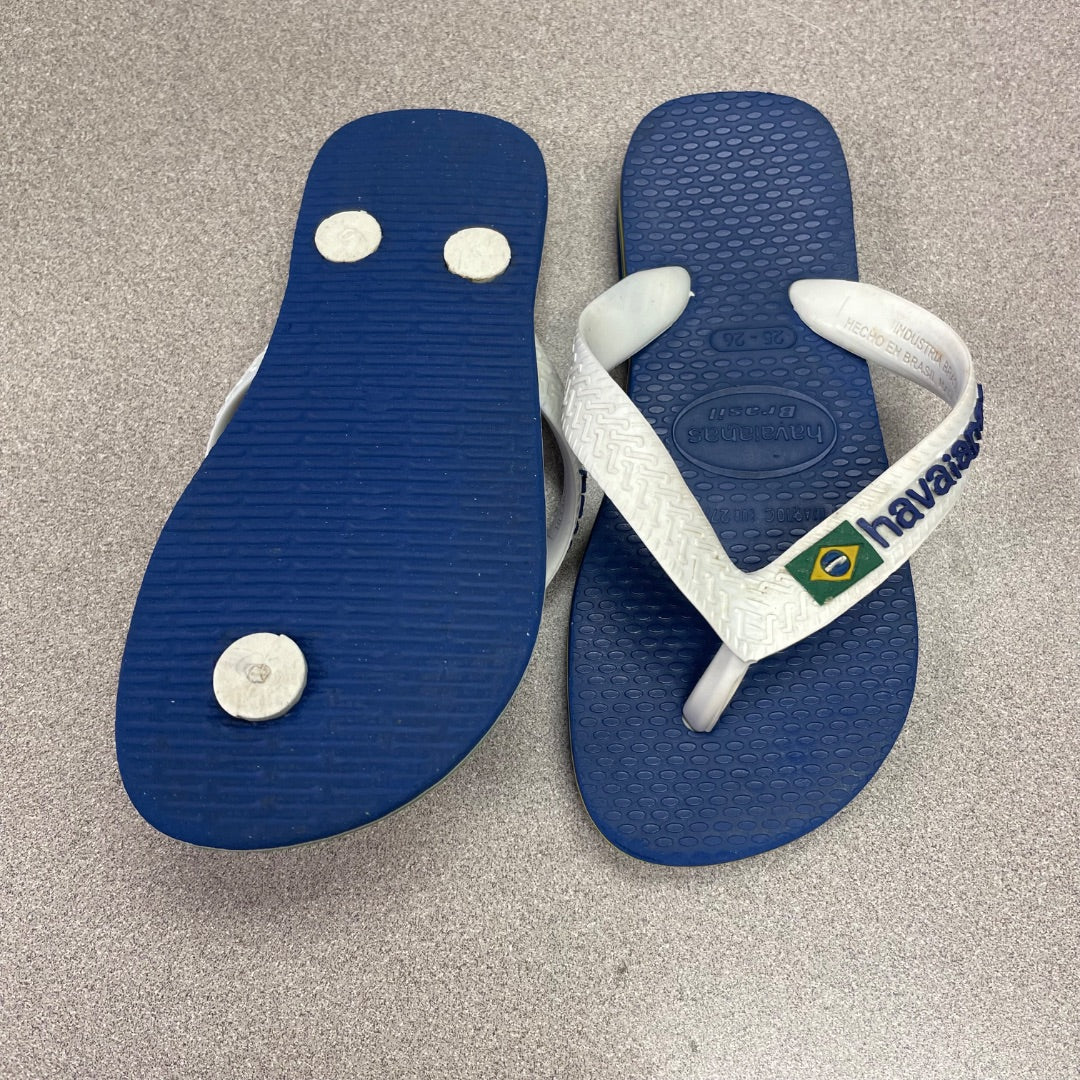 Navy, White Havaianas Flip Flop, 9-10T