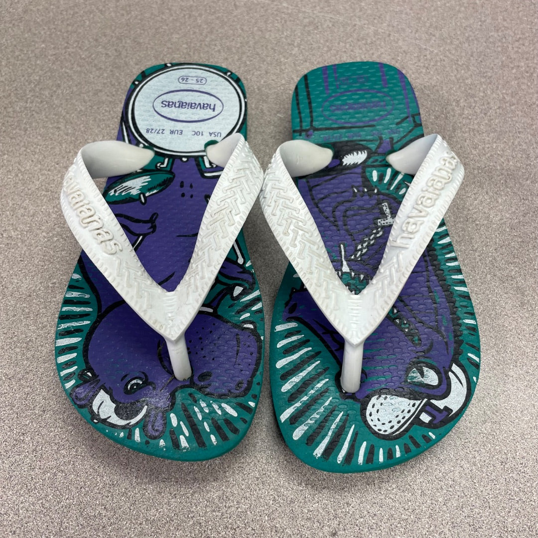 Green White, Purple Havaianas Flip Flop 10T