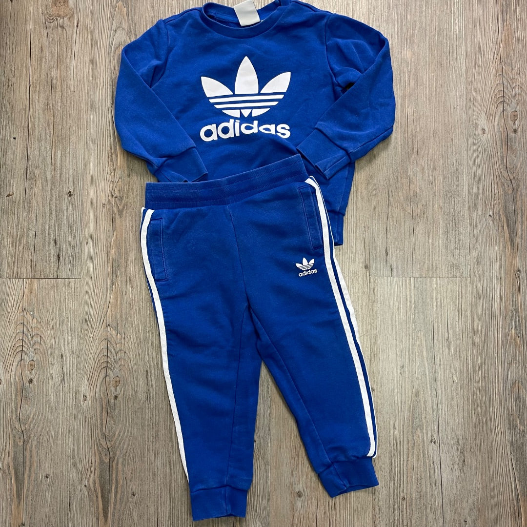 Blue Adidas 2PC Sweat Set, 3Y