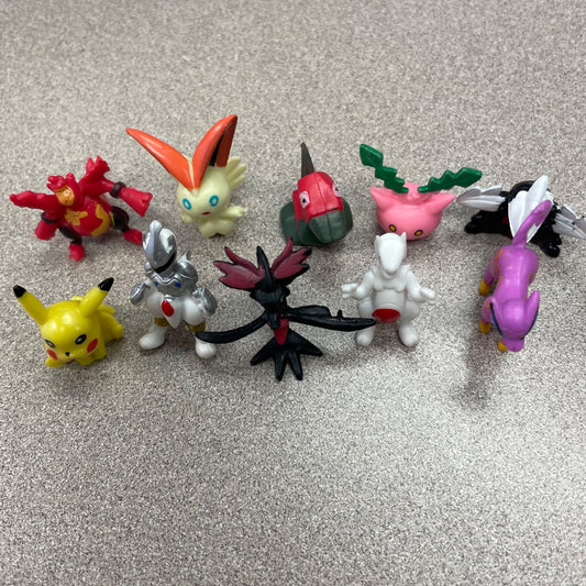 Multi Colour  10 PCS Assorted Mini Pokemon Character, Pre-owned