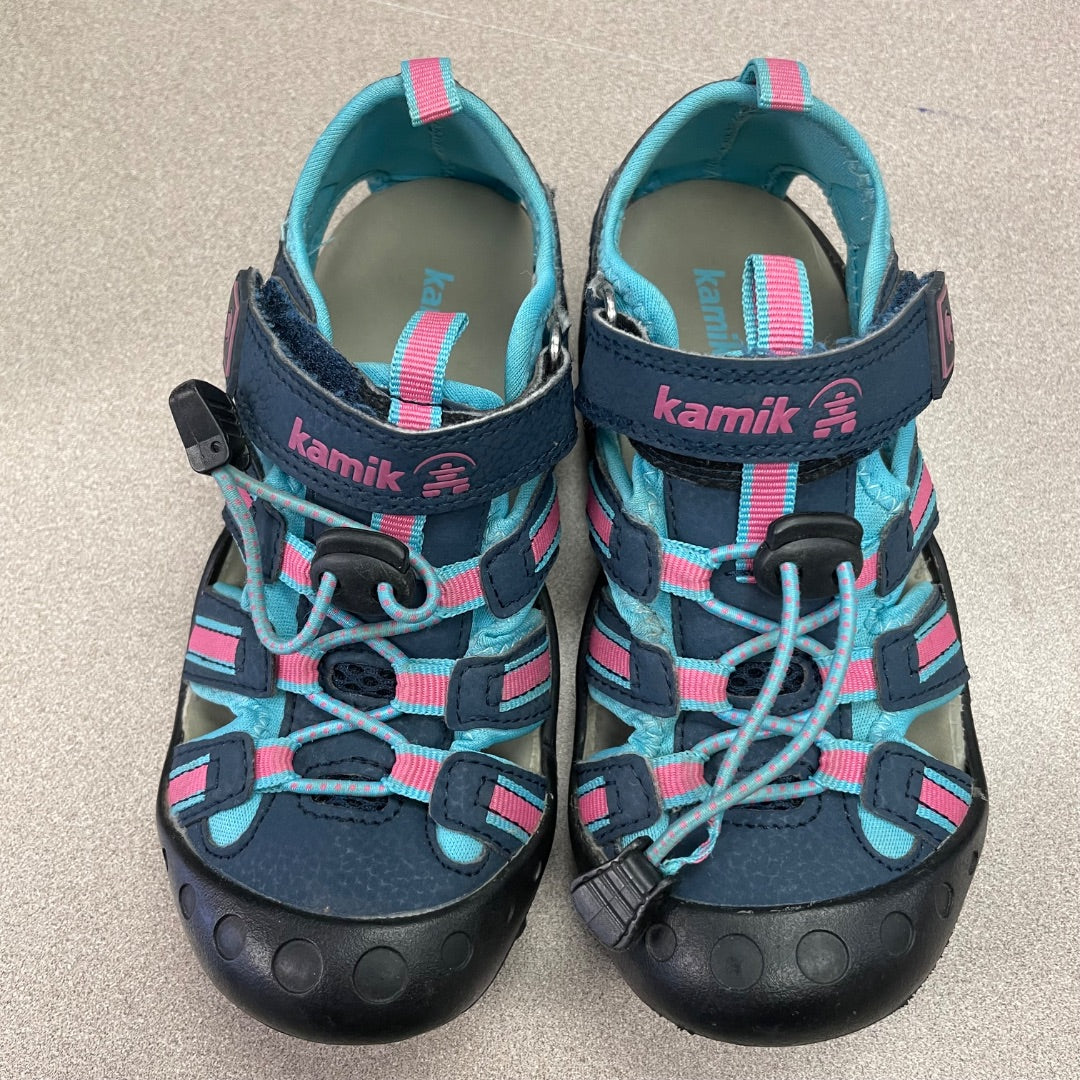 Pink Navy Kamik Sandals, 12Y