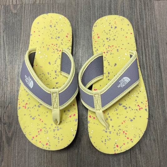 Yellow North Face Flip Flop, 12Y