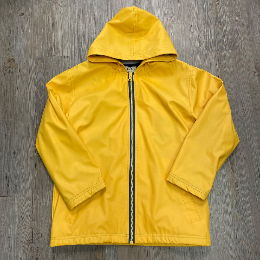 Yellow Hatley Lined Rain Jacket, 10Y