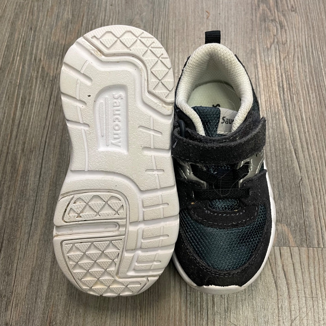 Black ,Navy Saucony Velcro Shoes, 7T