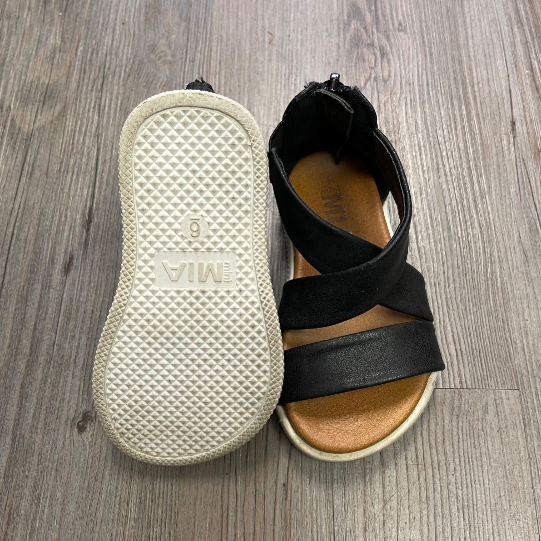 Black Mia Sandals, 6T