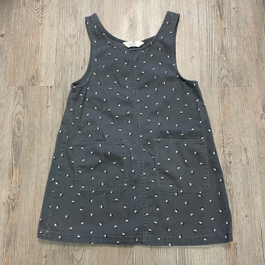 Grey, Floral Print H&M Denim Dress, 9-10Y