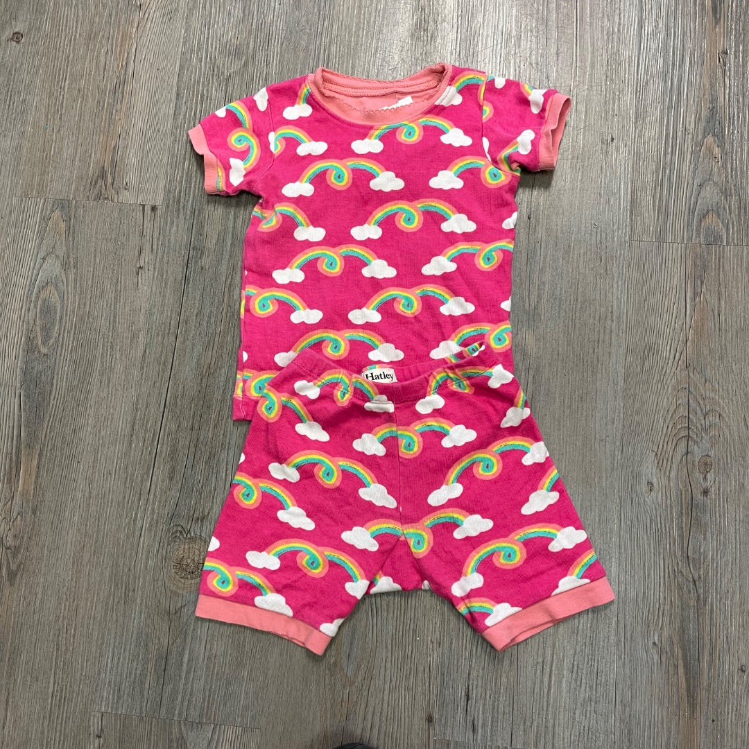 Pink, Rainbow Hatley 2PC PJ Set, 3Y