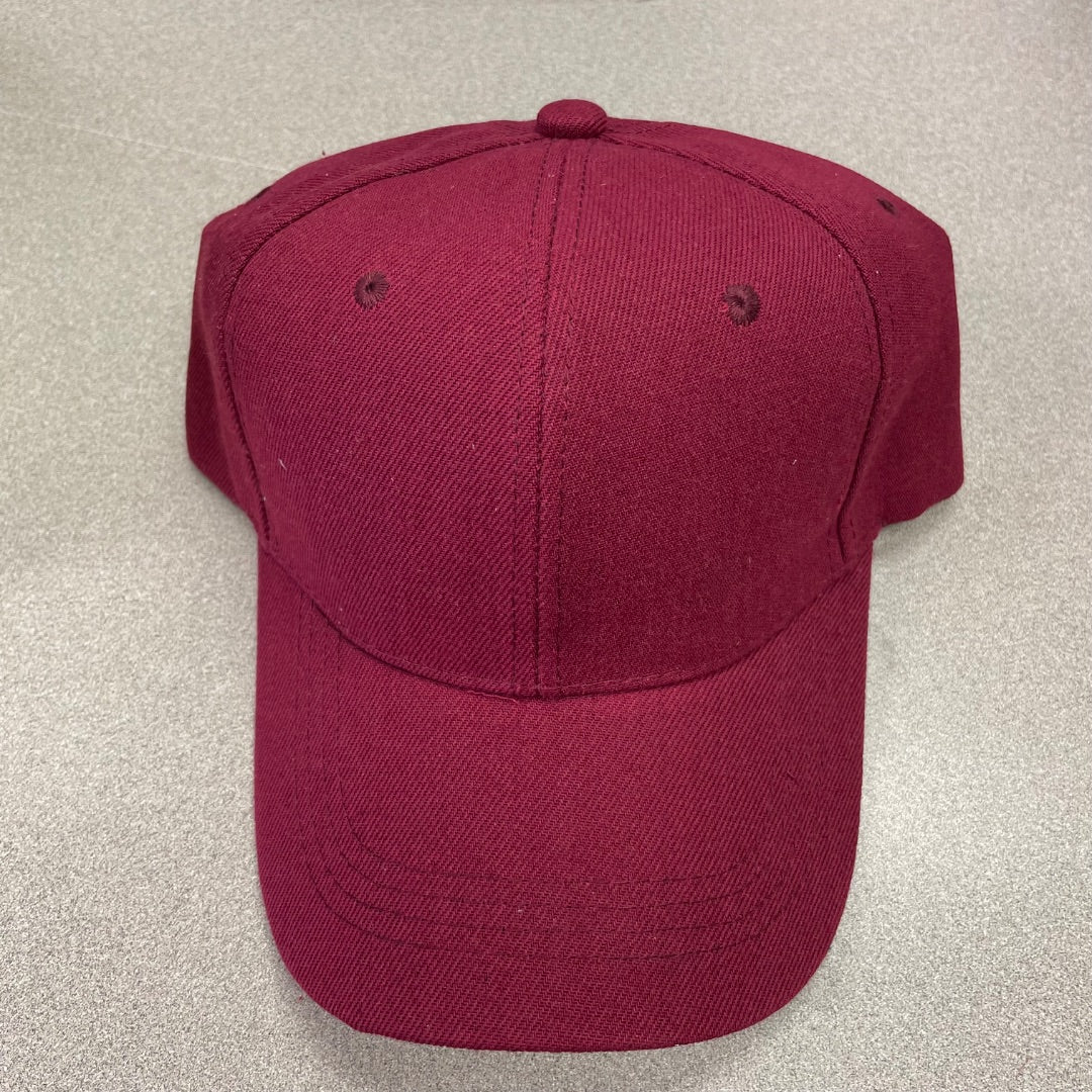 Maroon  Baseball Cap Velcro Strap, One Size