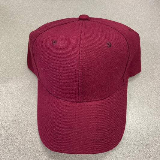 Maroon  Baseball Cap Velcro Strap, One Size