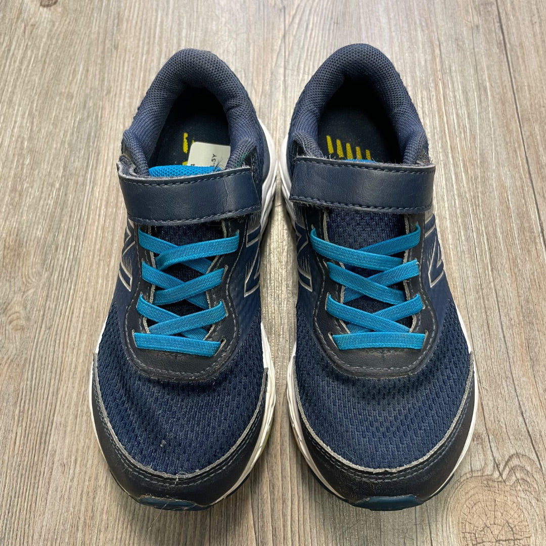 Navy New Balance Velcro Shoes, 11.5Y