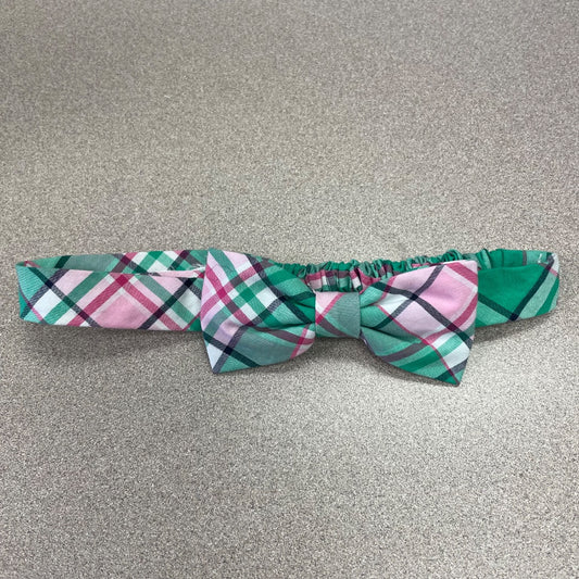 Plaid Pink Green  Baby Headband, Pre-owned
