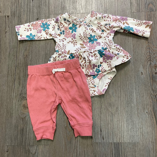 Floral Carters LS Onesie Set, 3M