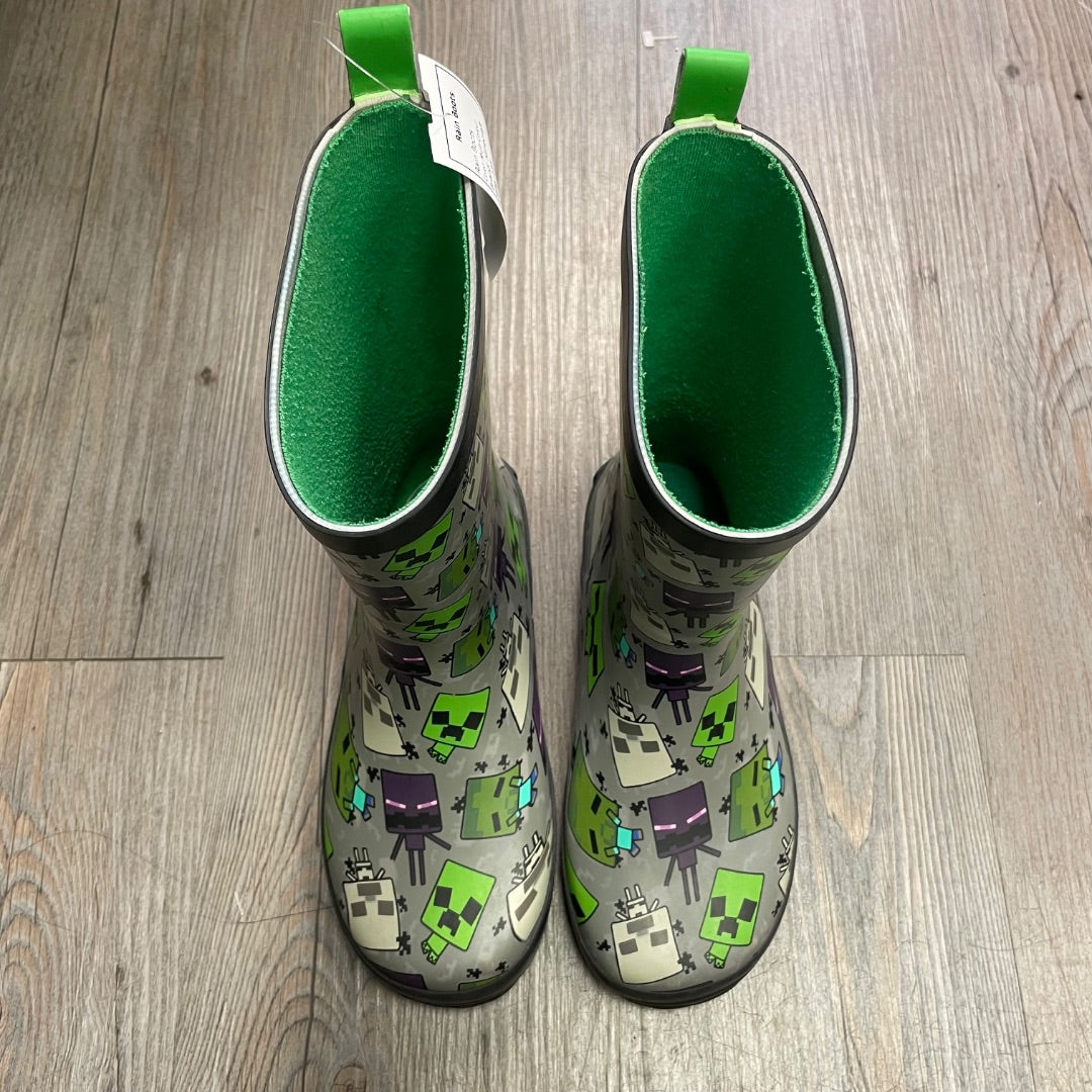 Multi Colour Minecraft Rain Boots, 13Y