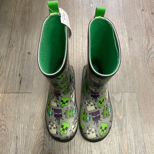 Multi Colour Minecraft Rain Boots, 13Y