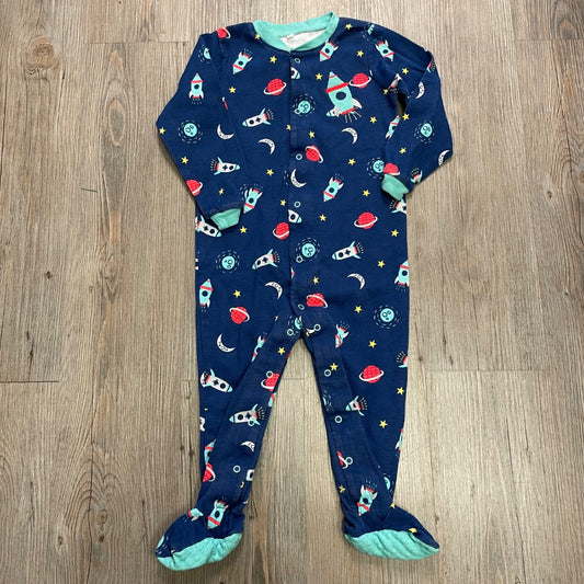 Rocket Print Pekkle PJ Onesie, 24M