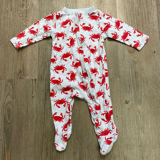 Crab Print Old Navy PJ Onesie, 3-6M