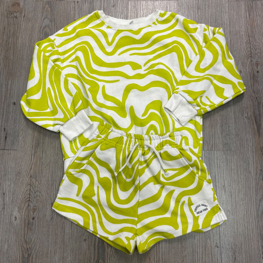 Lime ,White Zara 2PC Clothing Set, 7-8Y