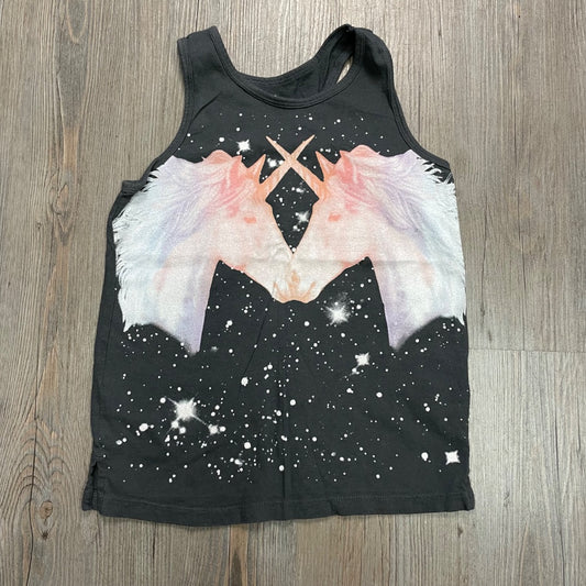 Grey,Unicorn Print Gap Tank Top, 10Y